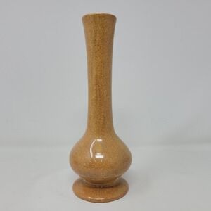 Haeger Teleflora TF 4 Speckled Tan Ceramic Bud Vase USA 1977 MCM 8.25"‎